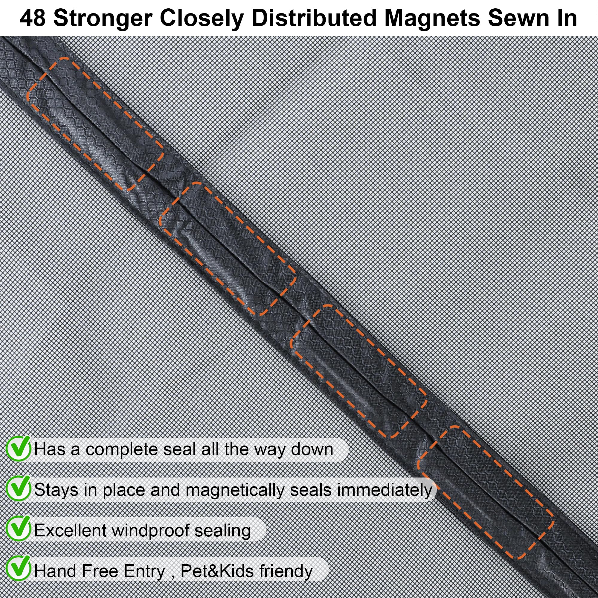 Okayavo door screen fits 73x81 inches, compatible with 72x80 frames