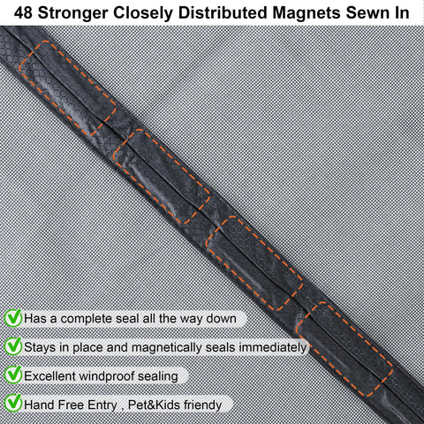 Okayavo door screen fits 73x81 inches, compatible with 72x80 frames