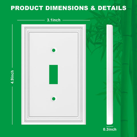 OKAYZIP white switch cover texture close-up highlights stain resistance and easy cleaning.