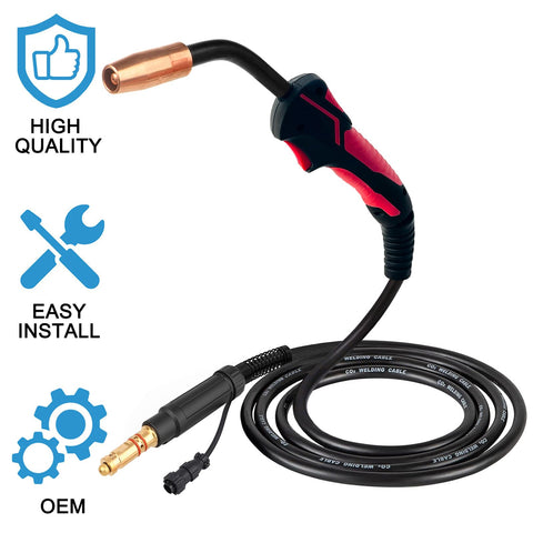 OKBA Pro-MIG 140 torch focus for quick consumable swaps