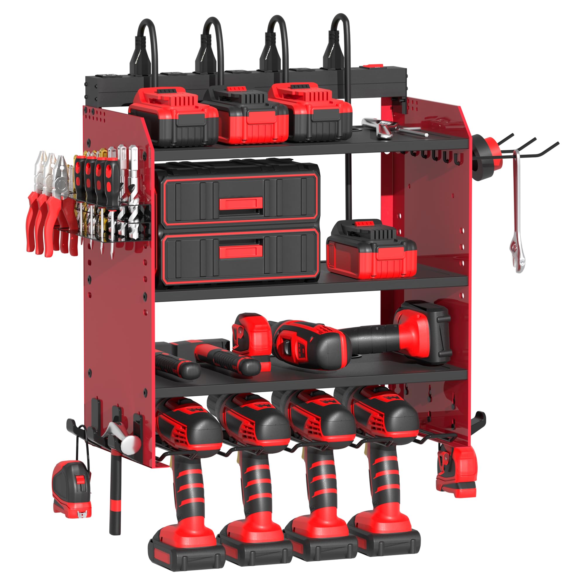 OKCHILD power tool organizer wall mount during installation for a clean, accessible workspace.