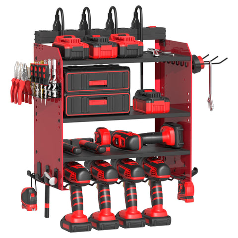 OKCHILD power tool organizer wall mount during installation for a clean, accessible workspace.