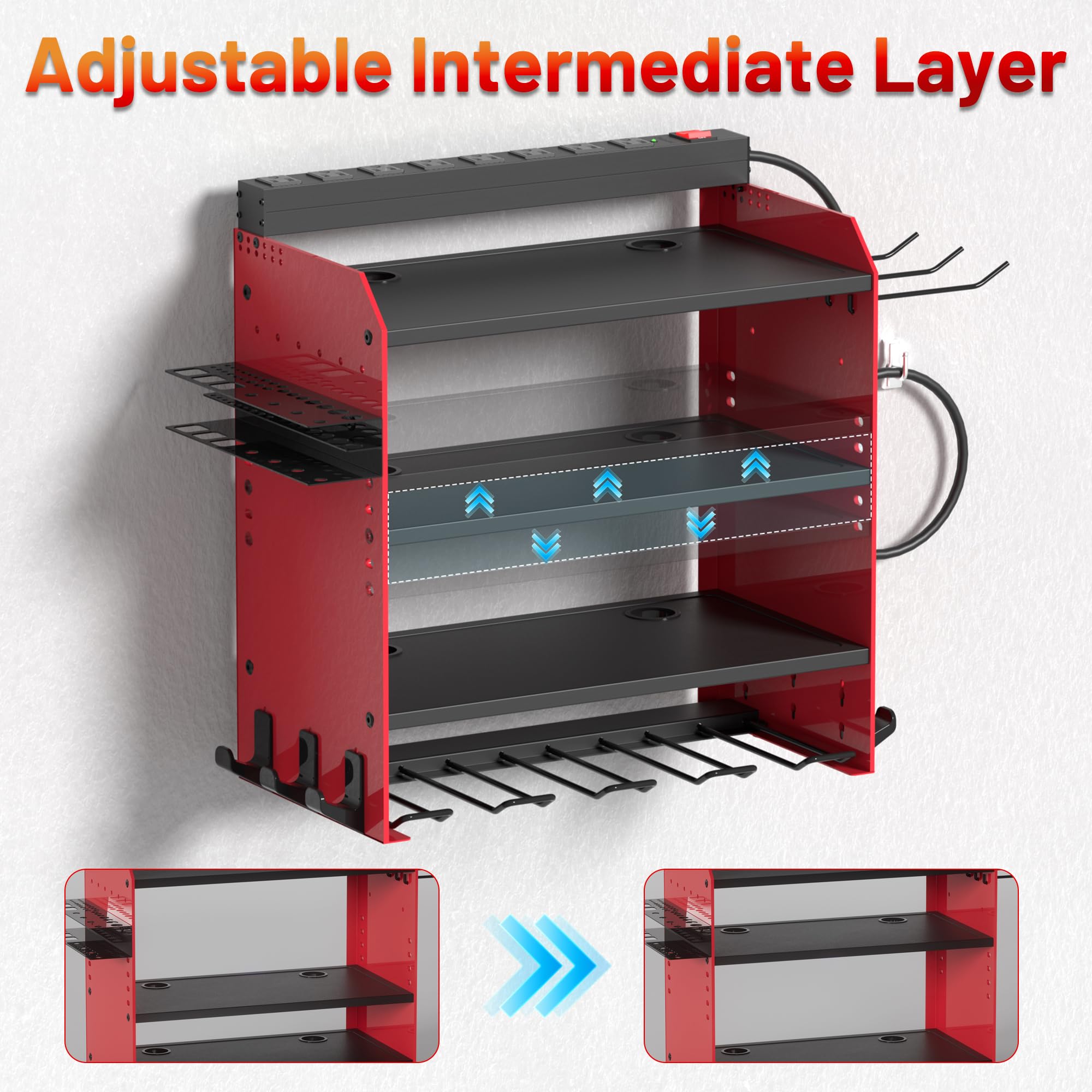 OKCHILD durable steel construction supports years of tool storage.