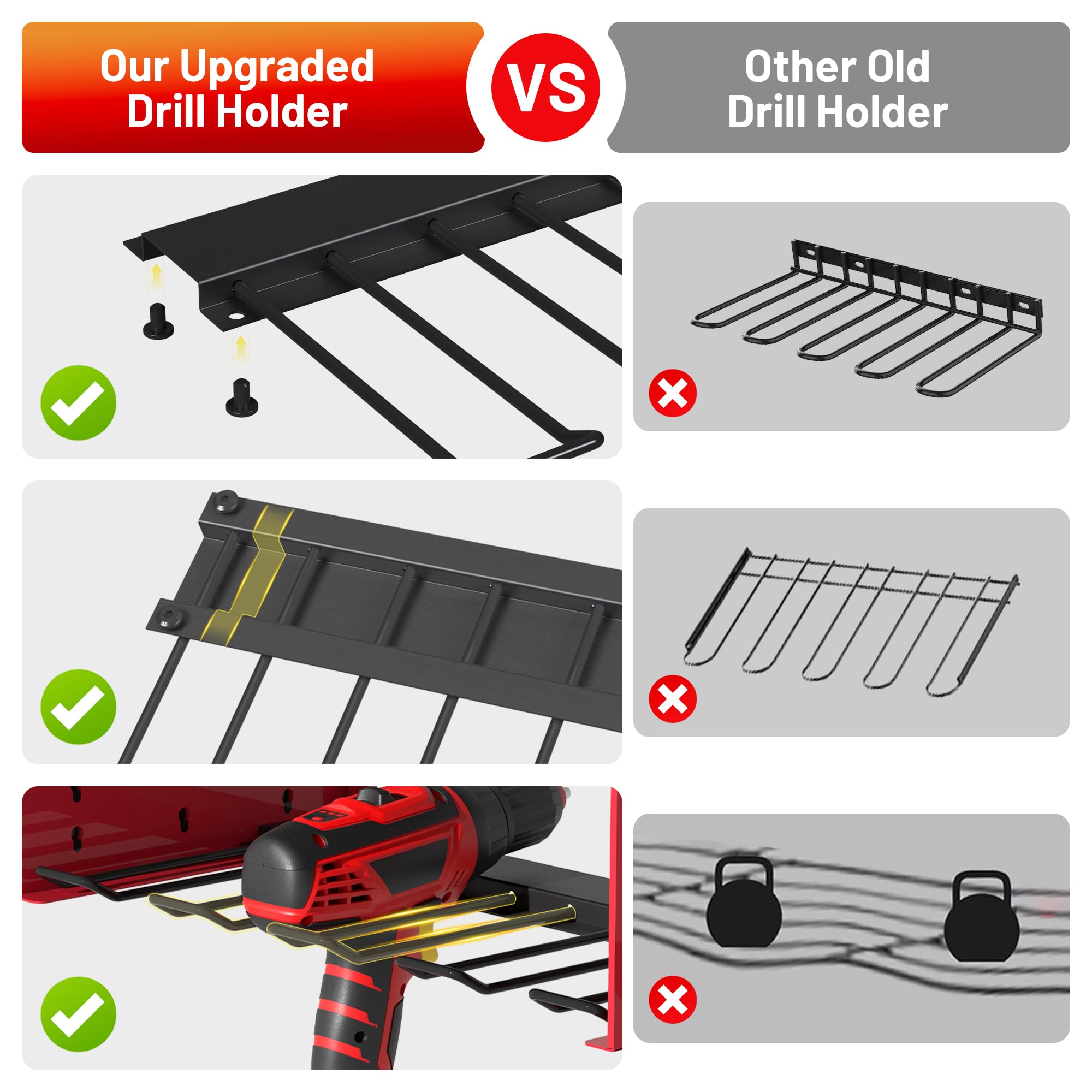 OKCHILD garage-friendly rack keeps cords neatly managed and ready to use.