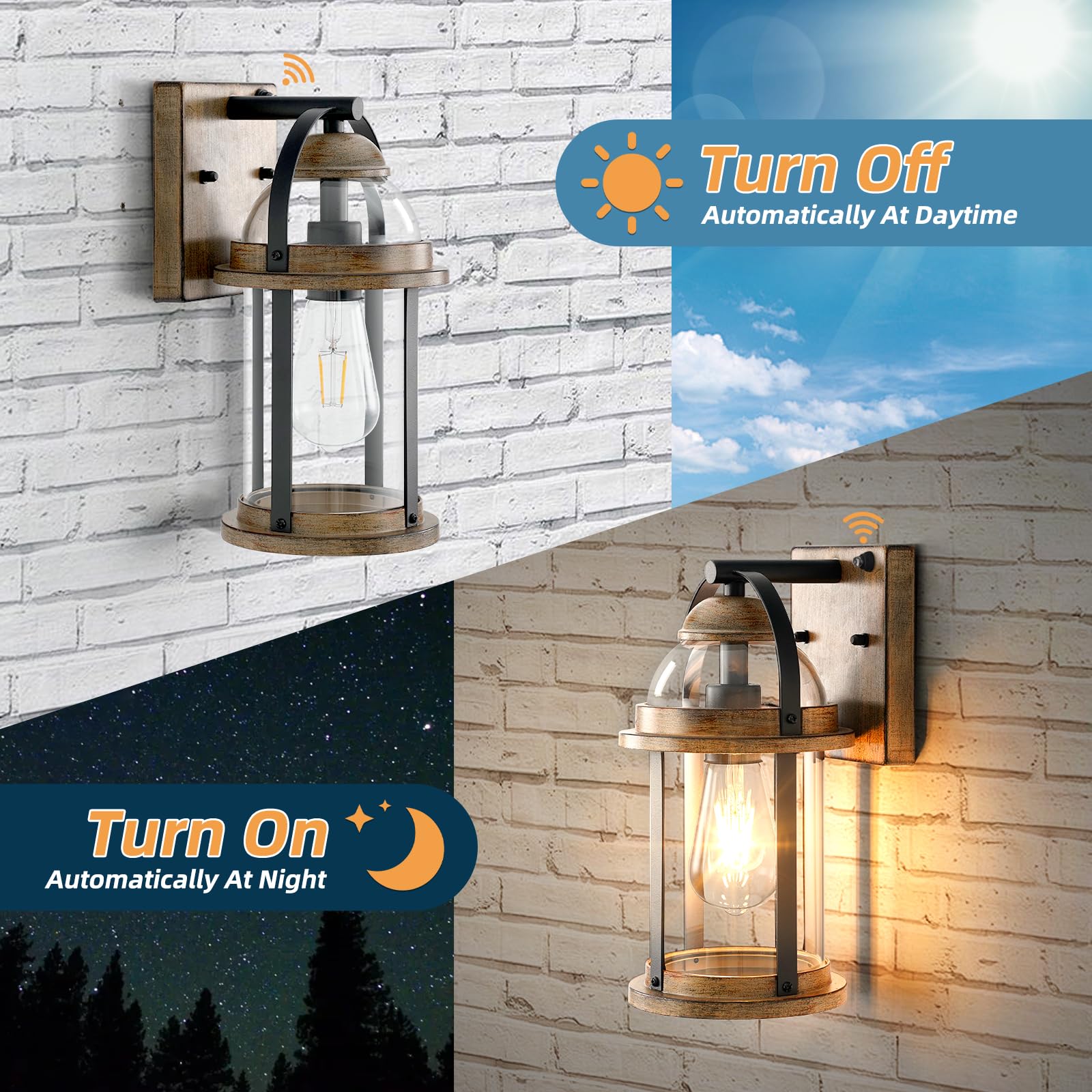 OKELI dusk-to-dawn outdoor wall light made of die-cast aluminum resists corrosion