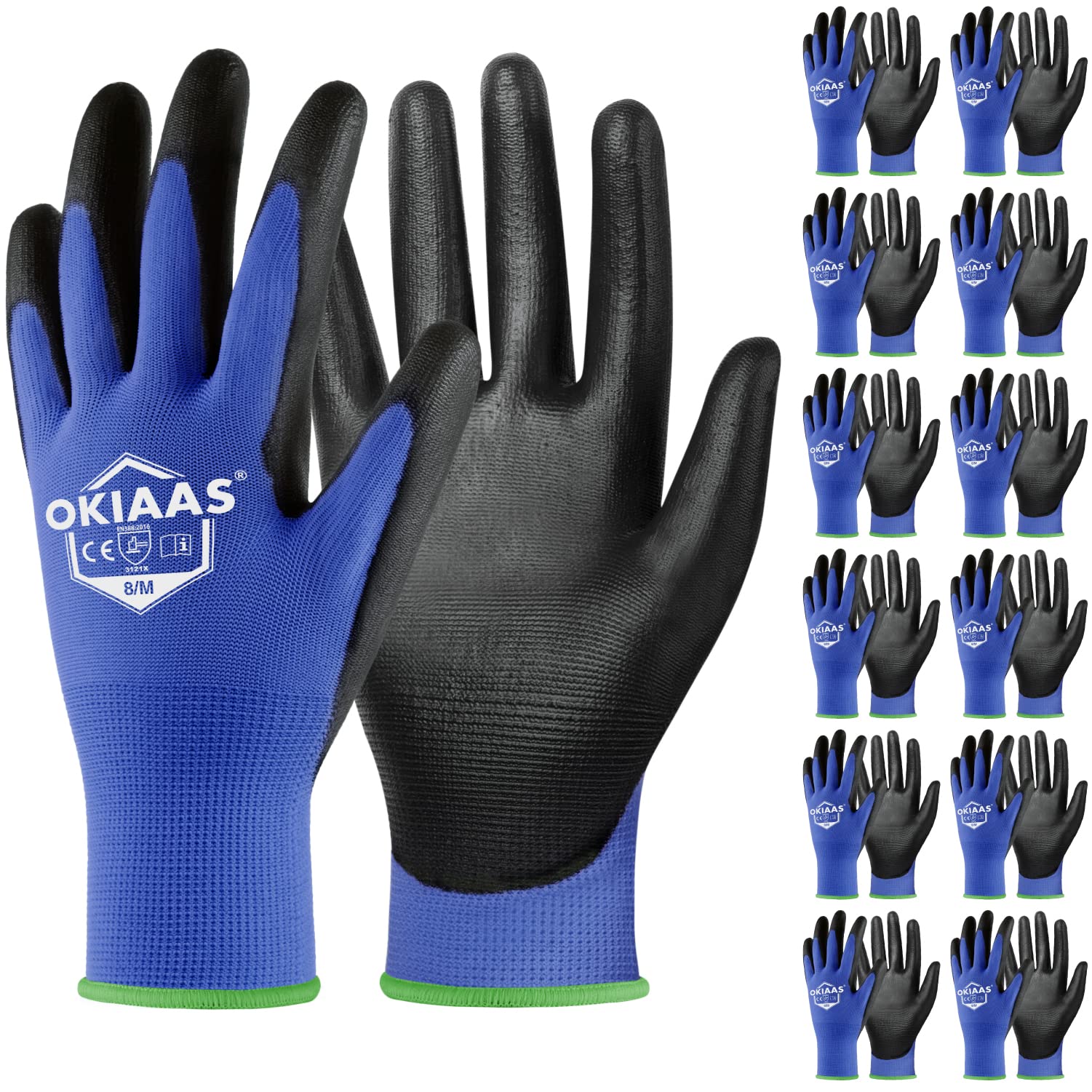 OKIAAS men's blue lightweight gloves with reliable grip for fine tasks
