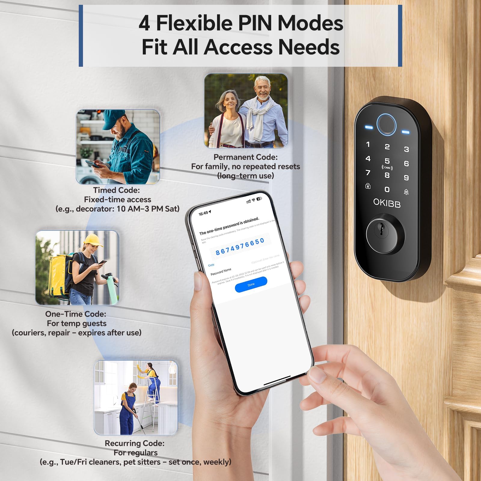 OKIBB IP54 weather-resistant lock outdoors in varying climates.