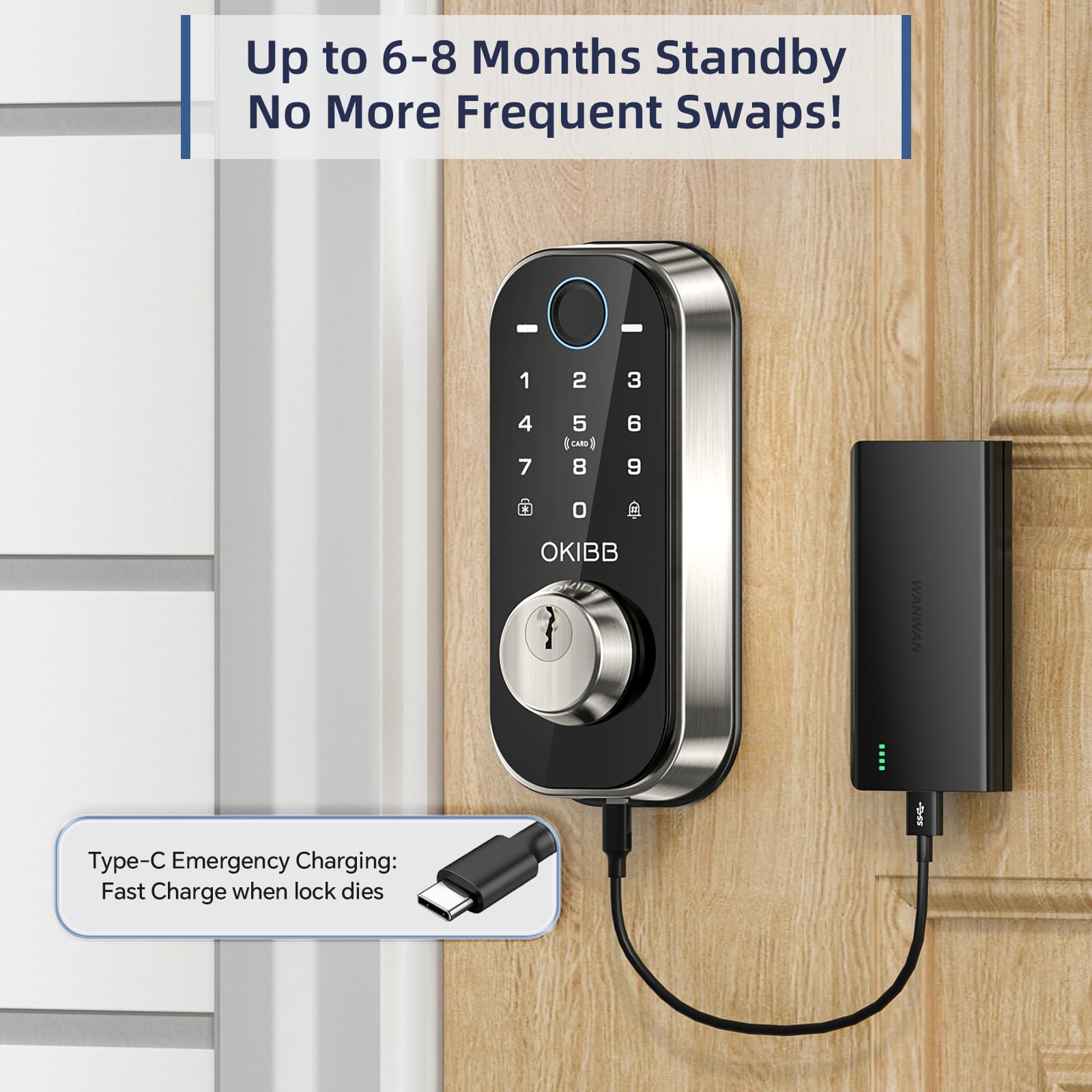OKIBB lock with IP54 weatherproof badge for all-weather use