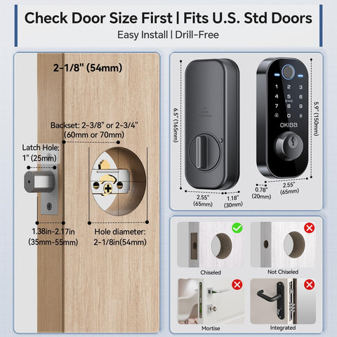 OKIBB installation on a US standard door shows quick 15-minute DIY setup.