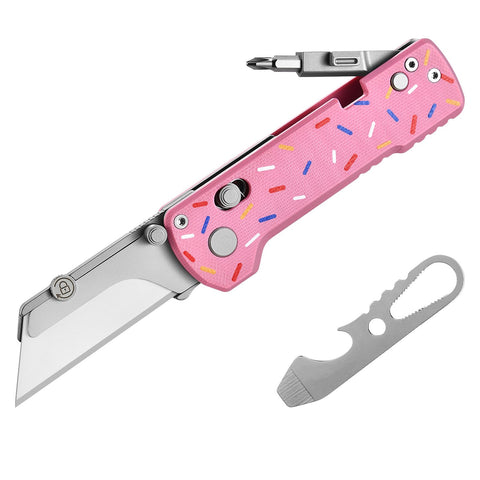 OKNIFE U1 Pro folding knife with rail lock ensures secure blade deployment for precise cuts.