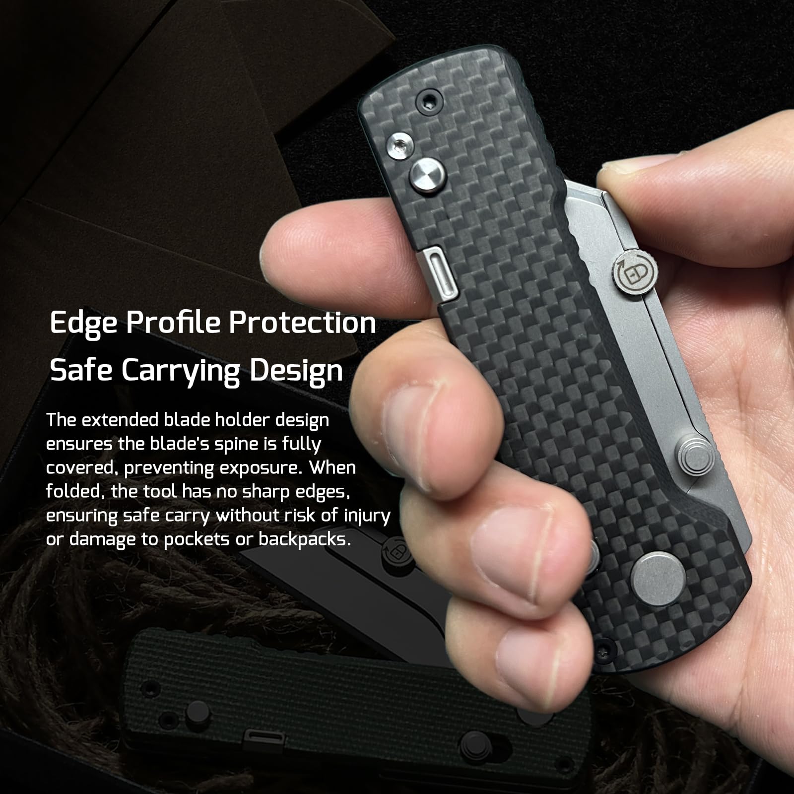 OKNIFE U1 Pro in use for cutting cardboard and fabric with ease