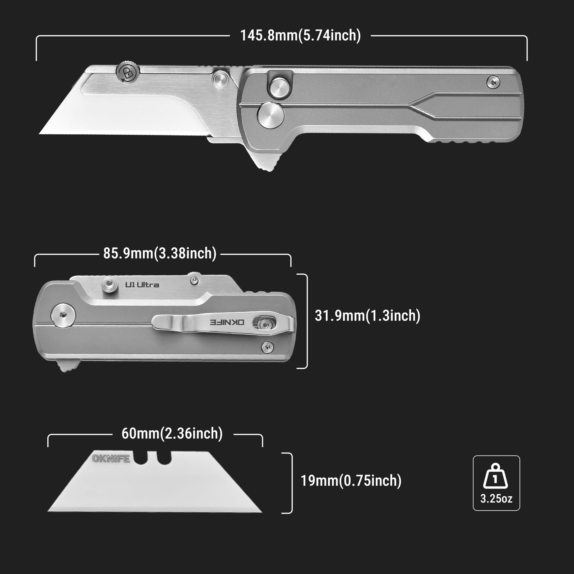 OKNIFE U1 Ultra compact daily carry in a pocket-ready profile.