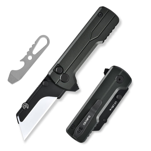 OKNIFE U1 Ultra handle with brushed aluminum finish for durability and luxury feel.
