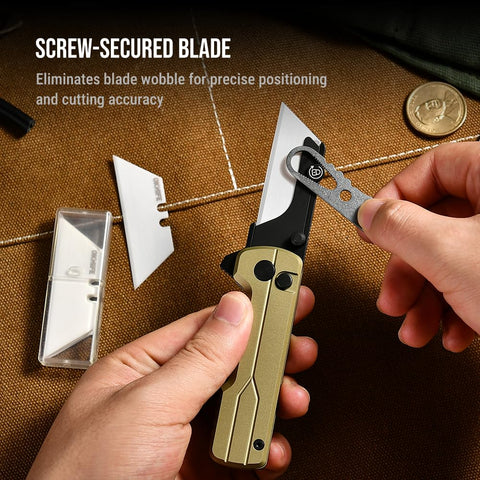 OKNIFE U1 Ultra screw secured blade ensures rock solid stability during cuts.