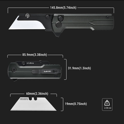 OKNIFE U1 Ultra stealth grey profile blends discreetly into any kit.
