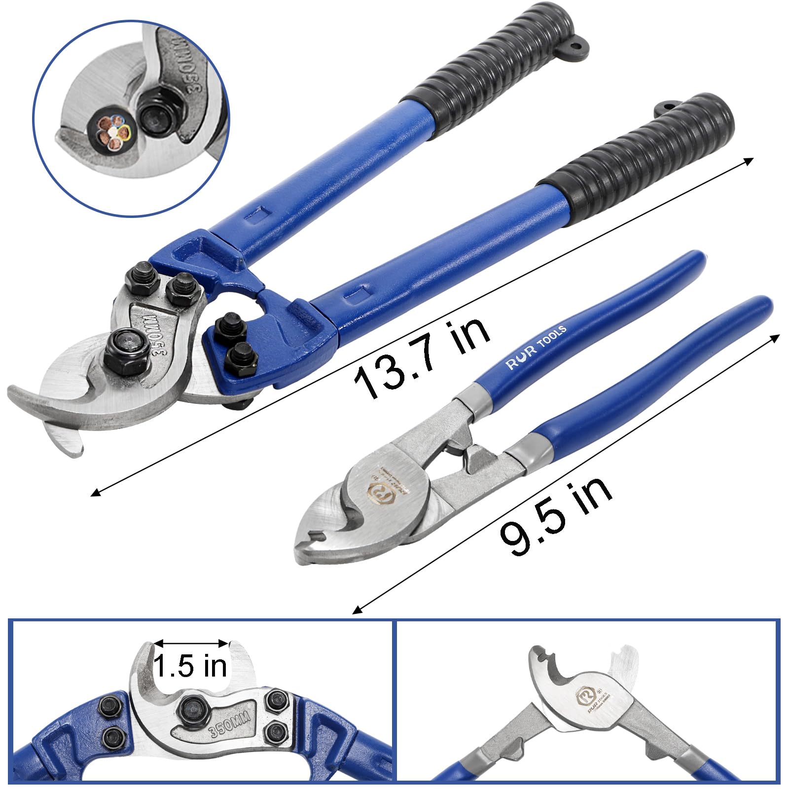 Okllen 10-Inch cable cutter with chrome-molybdenum blade for tight spaces