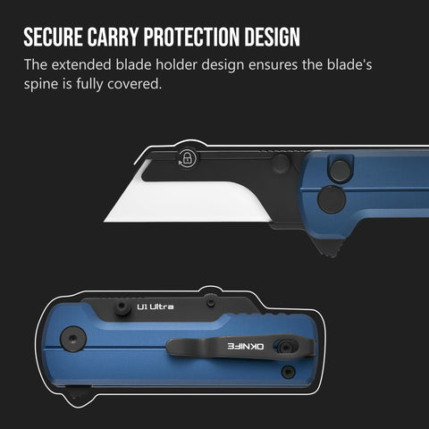 OKNIFE U1 deep-carry clip keeps knife discreet and ready