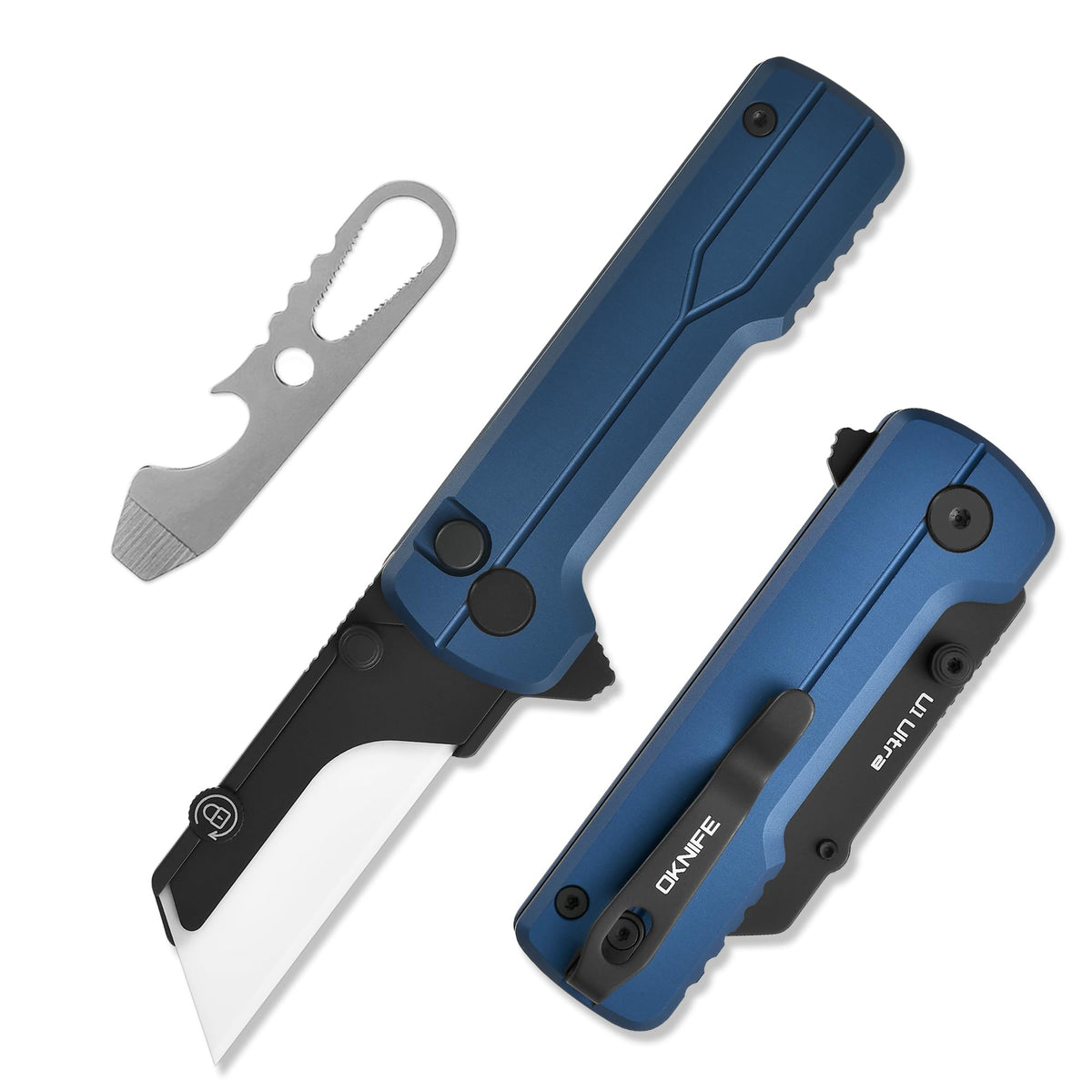 OKNIFE U1 Ultra with clip for secure pocket carry and quick access