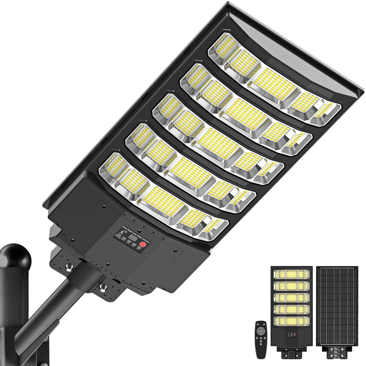 OKPRO 10000W solar street light with wide-angle beam for large outdoor areas