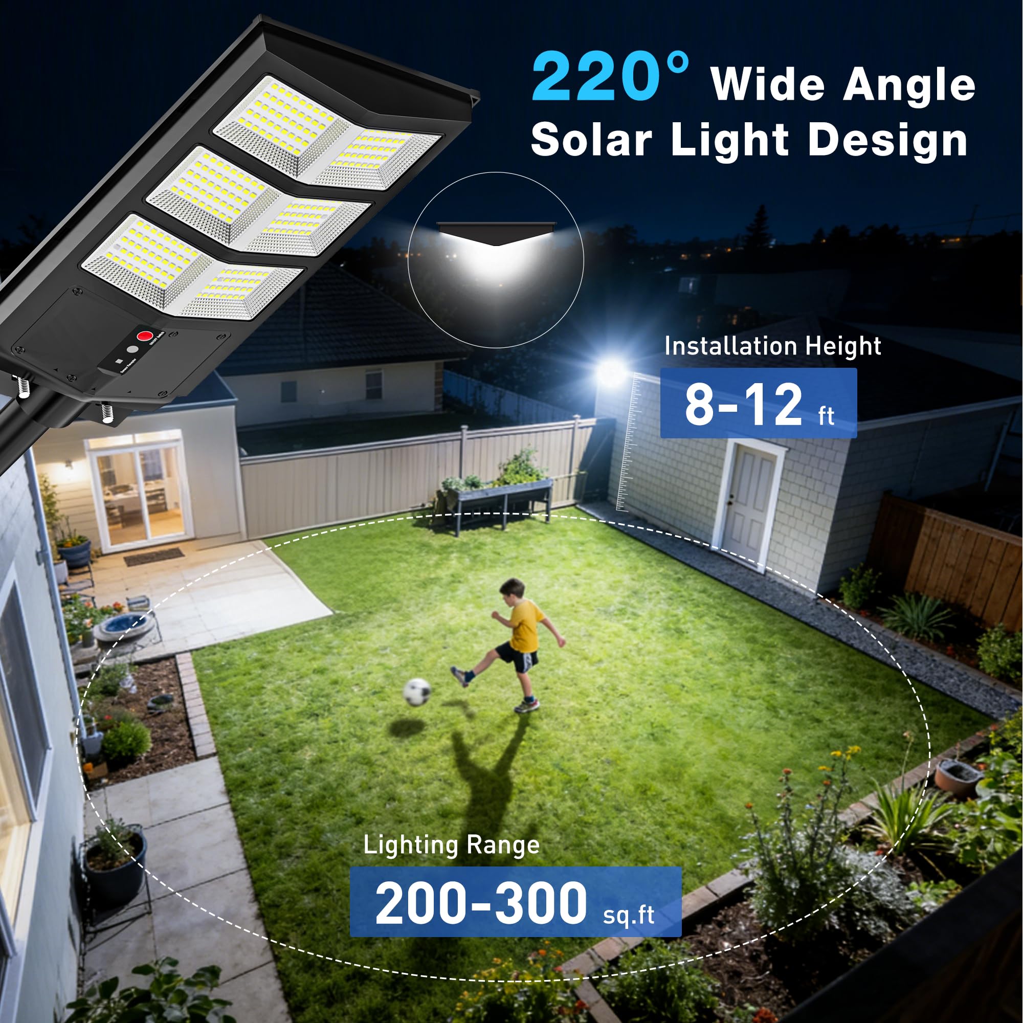 OKPRO 4000W wall-mount solar street light suitable for entrances and yards