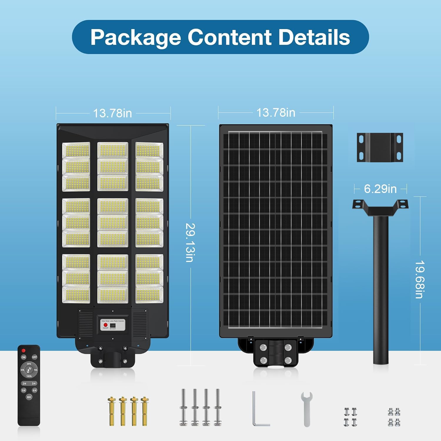 OKPRO 60,000mAh battery-supported solar light for all-night operation
