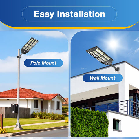 OKPRO 8000W installation-ready with pole or wall mounting.