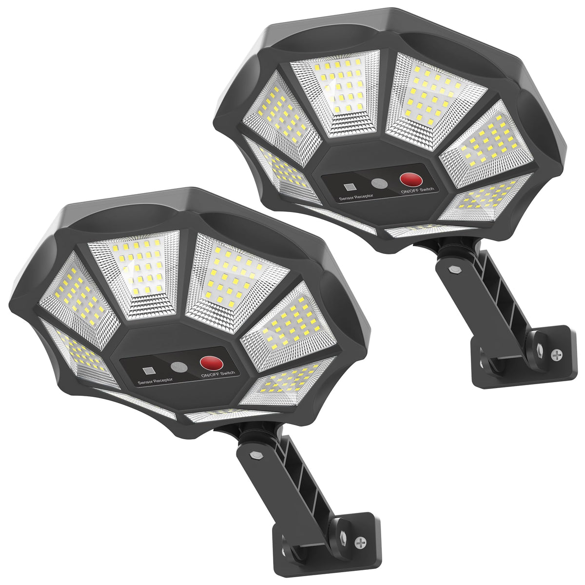 OKPRO solar lights with eight-sided octagonal design for wide area illumination