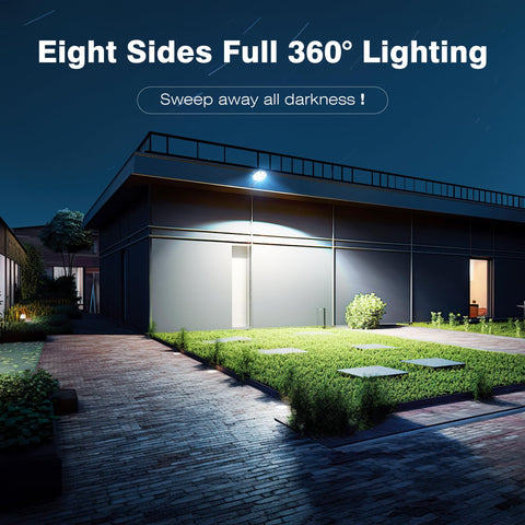 OKPRO 168 LEDs deliver bright coverage for yards and driveways.