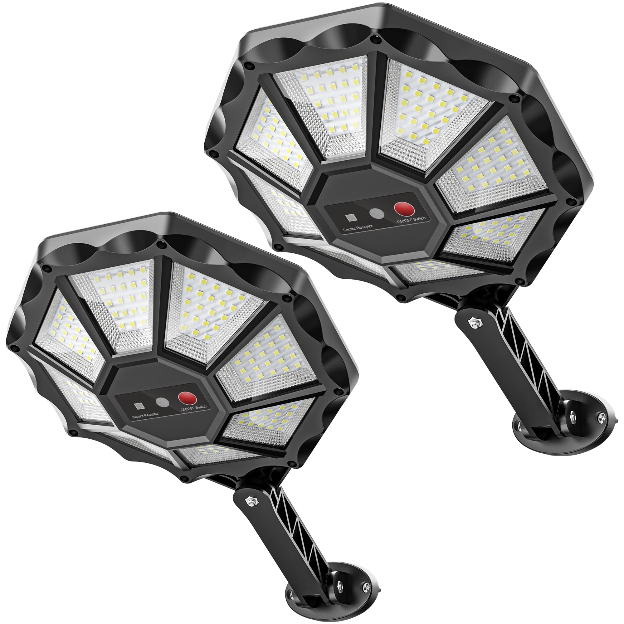 OKPRO solar street light with 360° coverage for wide yard illumination