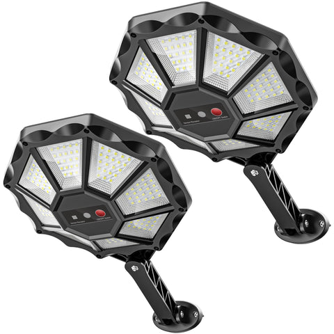 OKPRO solar street light with 360° coverage for wide yard illumination