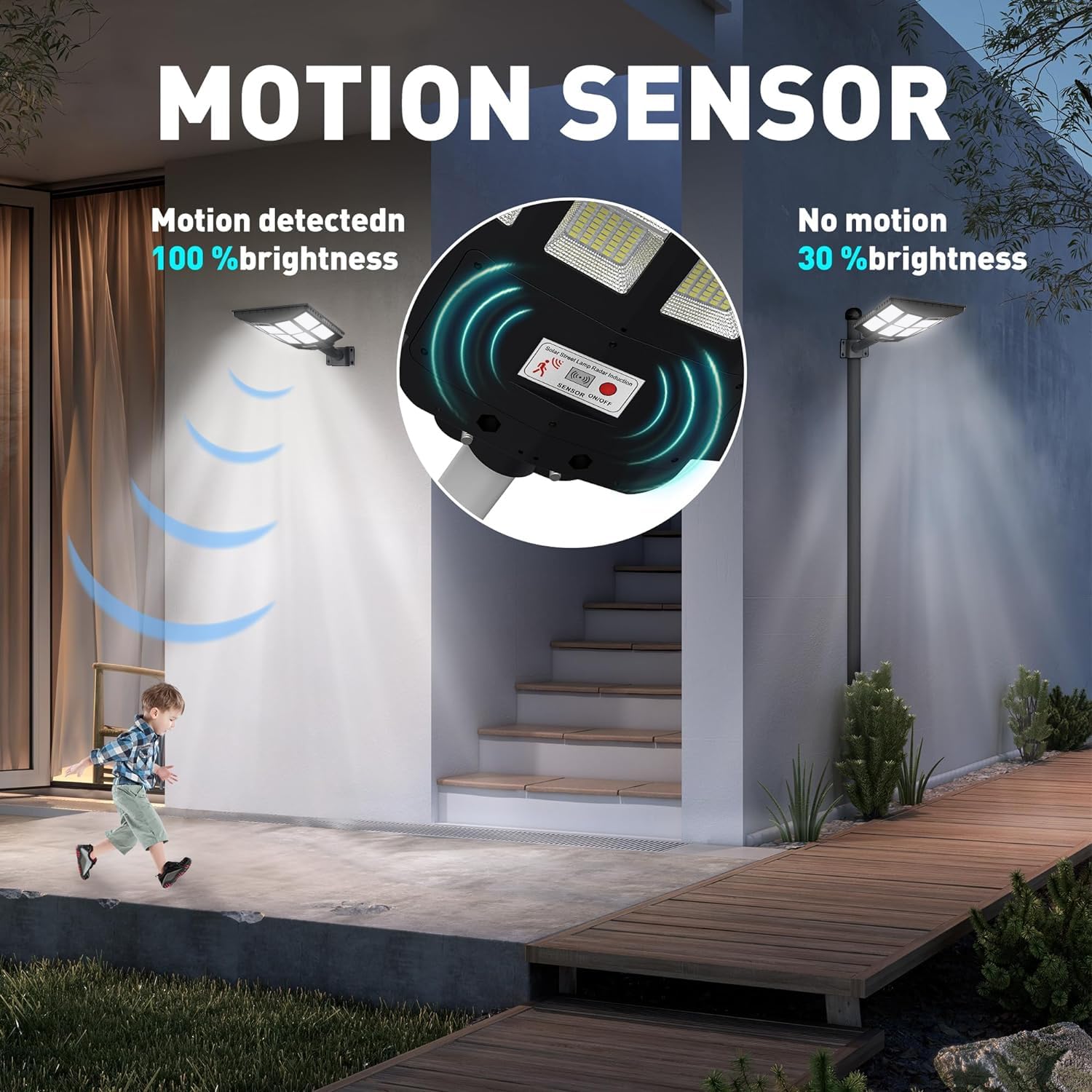 OKPRO street light powered by 48000mAh battery for longer nights