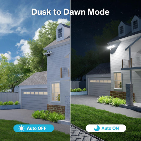 Olafus 130W motion sensor outdoor light offers 360-degree coverage with five heads
