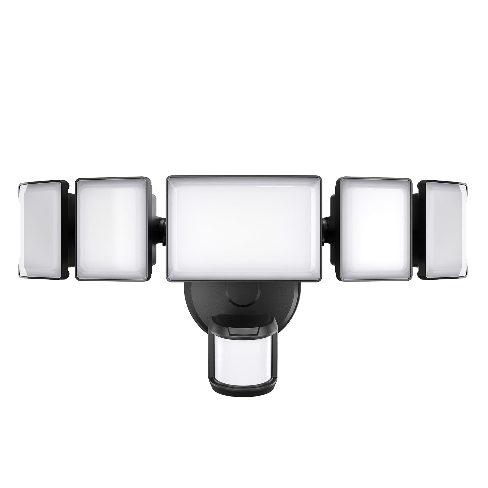 Olafus 130W motion sensor outdoor light front view for 360-degree coverage and safety.