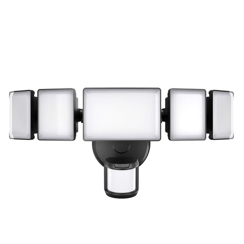 Olafus 130W motion sensor outdoor light front view for 360-degree coverage and safety.
