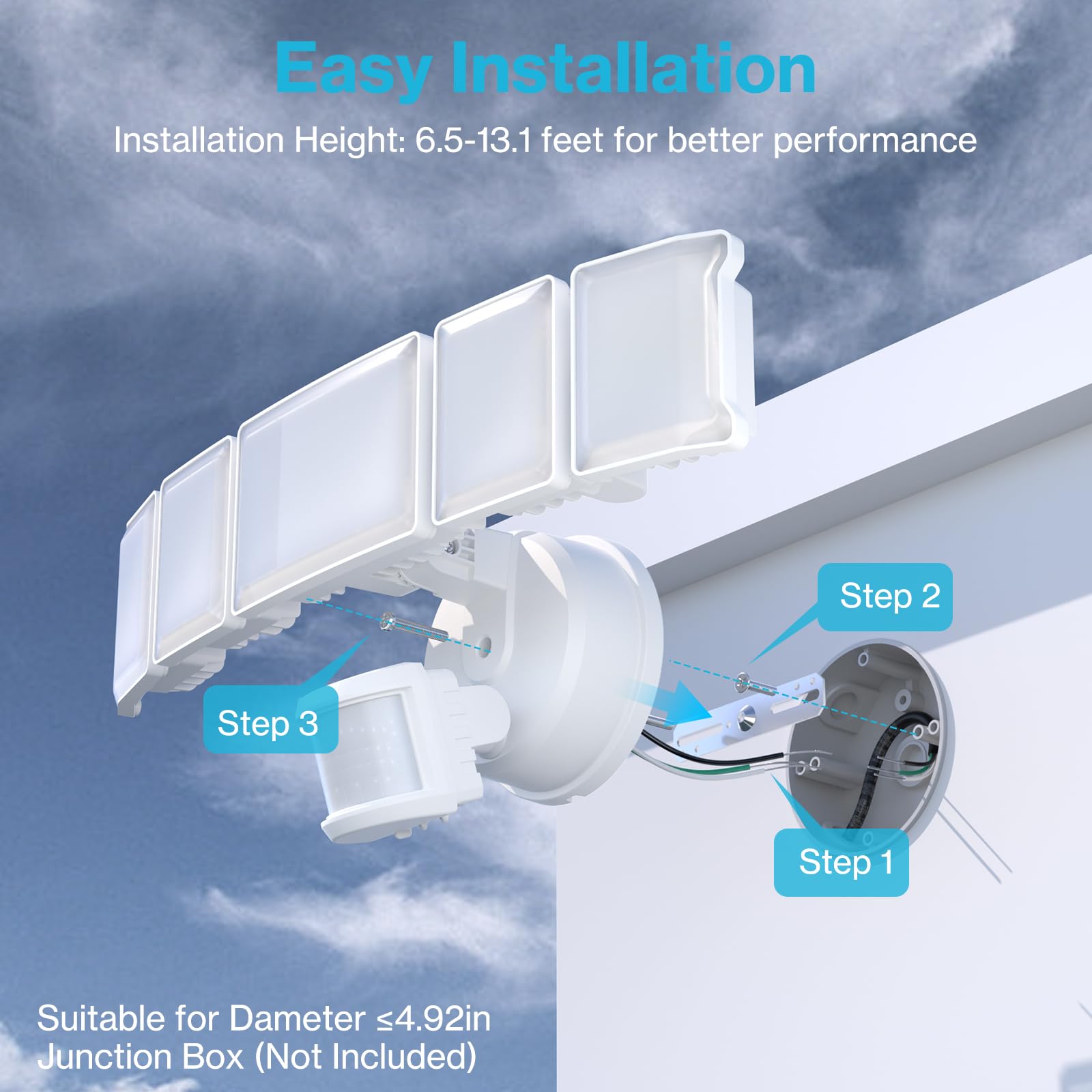 Olafus IP65 weatherproof flood light withstands rain and snow