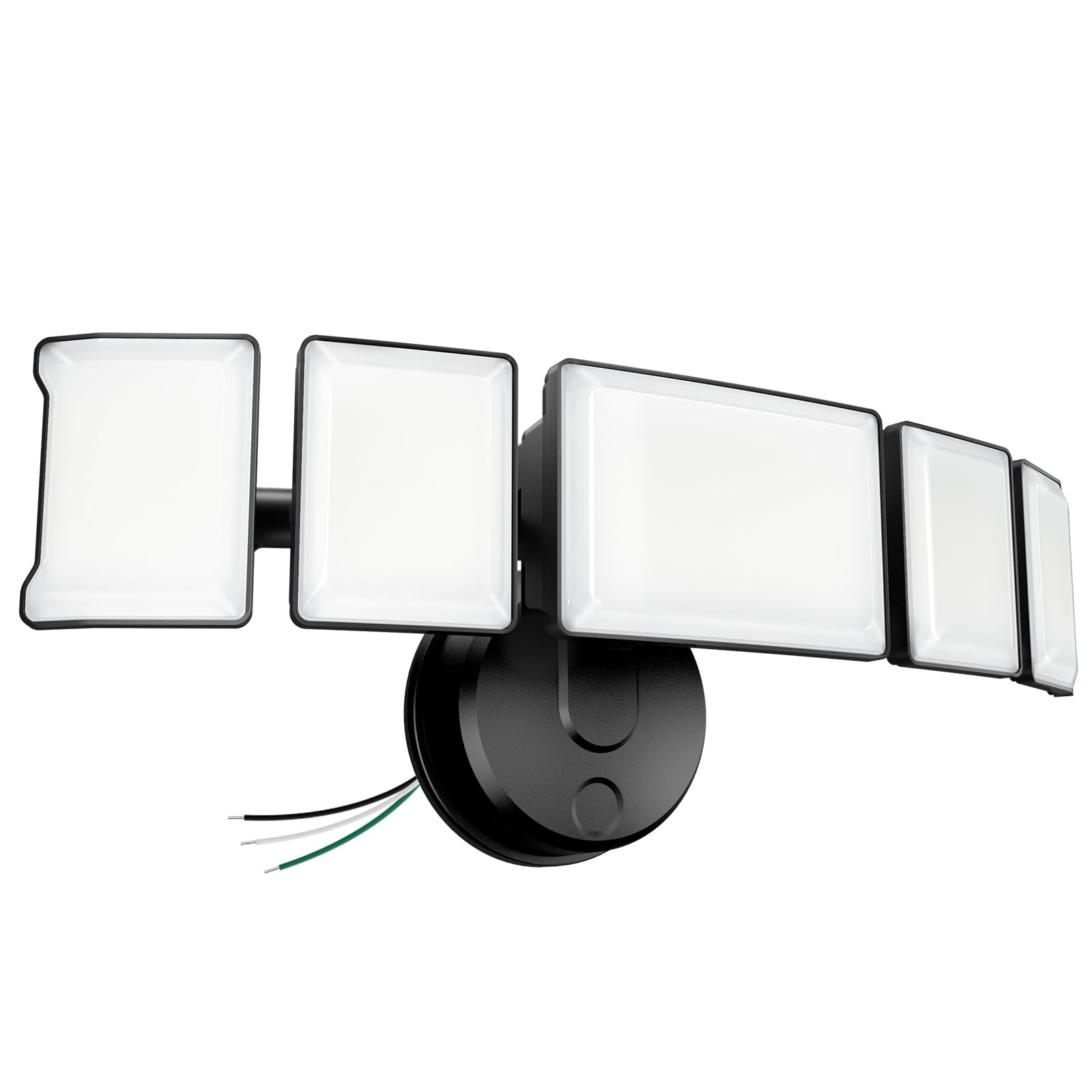 Olafus 130W outdoor flood light front view showing bright yard illumination.