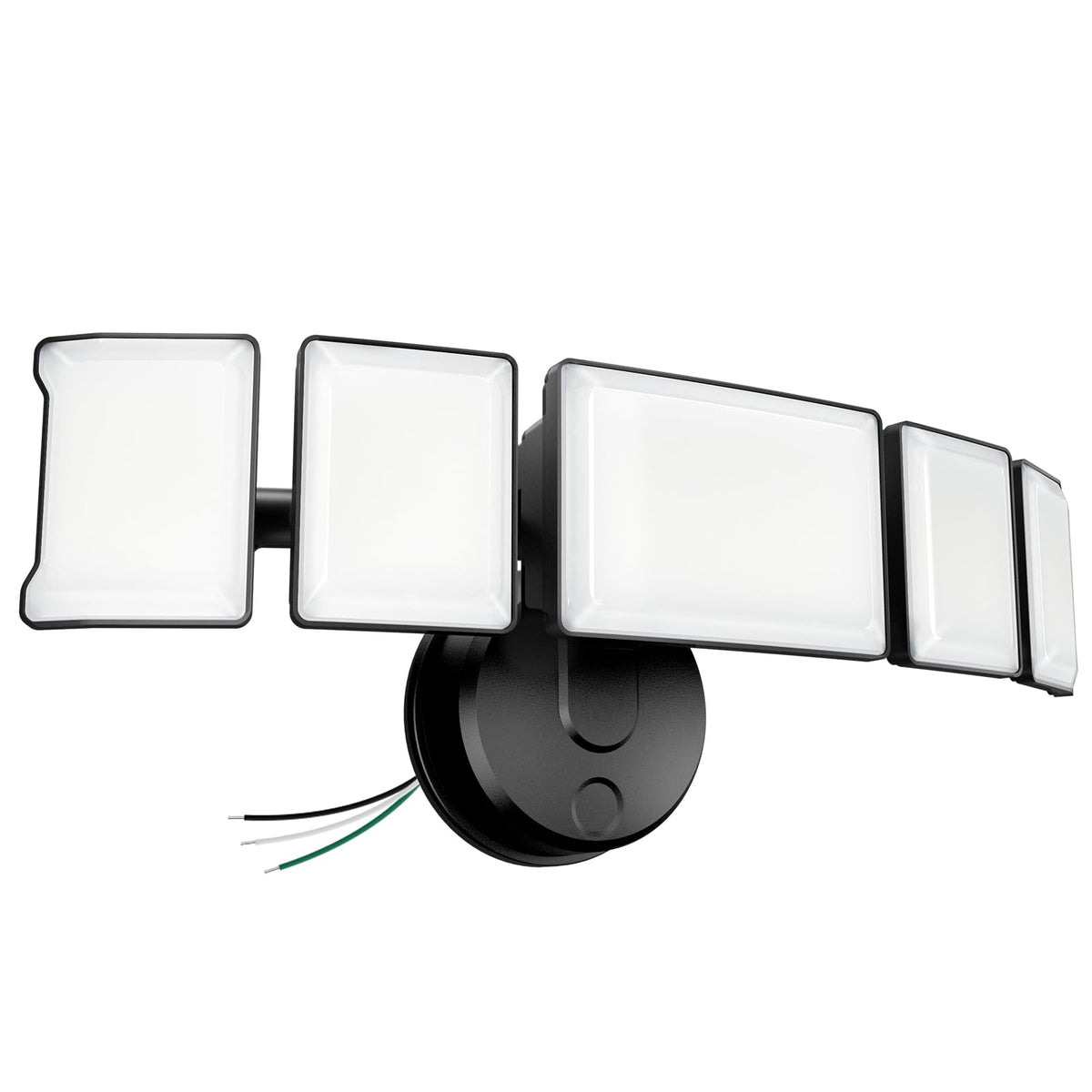 Olafus 130W outdoor flood light front view showing bright yard illumination.