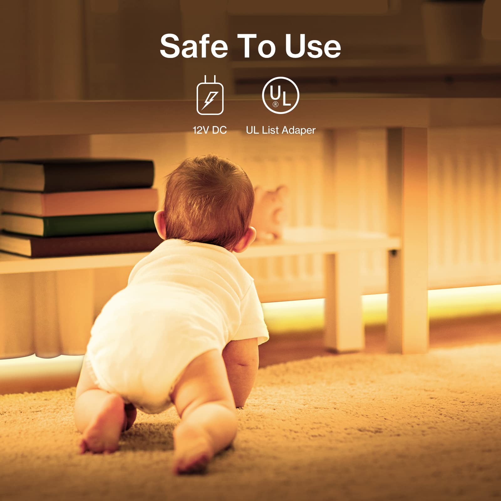 Olafus LED strip with UL-listed power supply stays safe to touch