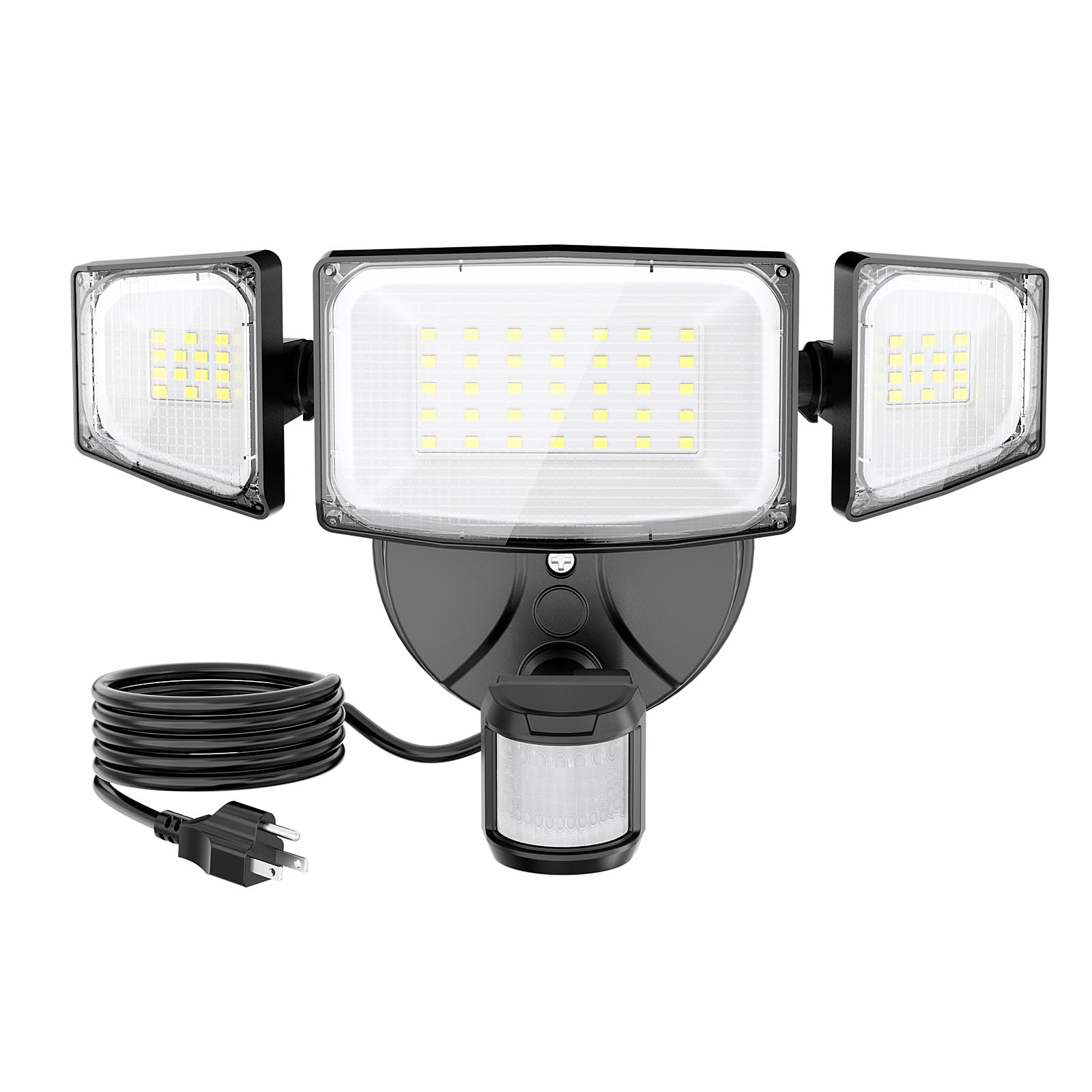 Olafus 50W motion sensor outdoor light front view with bright output