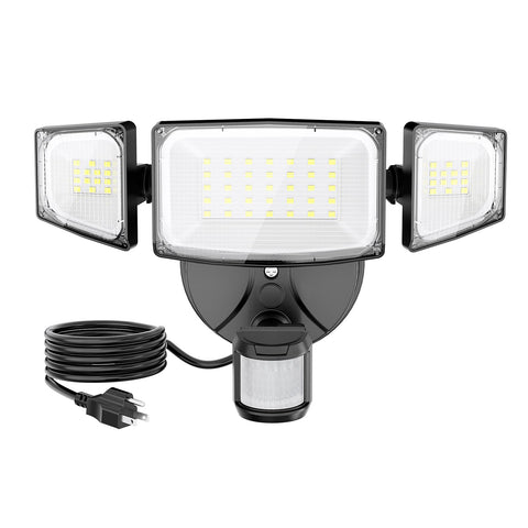 Olafus 50W motion sensor outdoor light front view with bright output