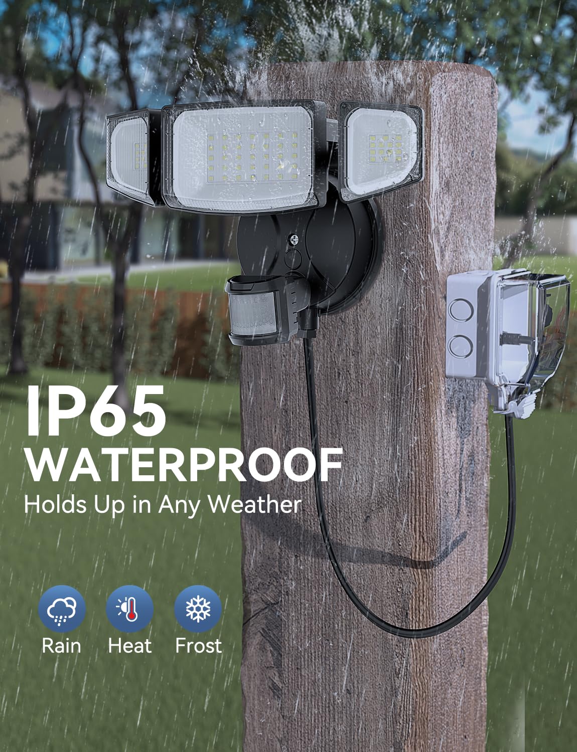 Weatherproof aluminum body of Olafus 50W withstands the elements