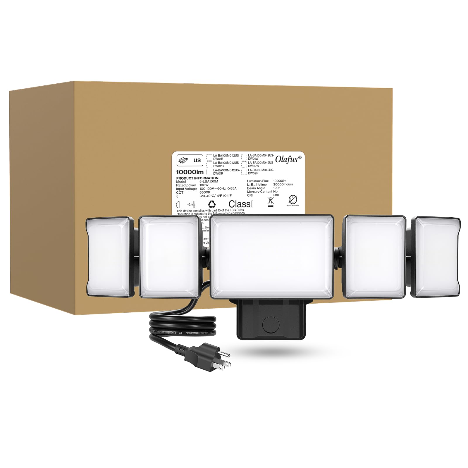 Olafus 6500K daylight flood light enhances curb appeal and security.