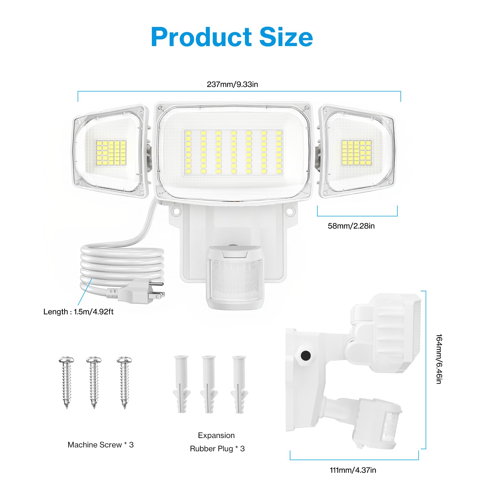 Olafus 70W flood light with wall or eave mounting ready.