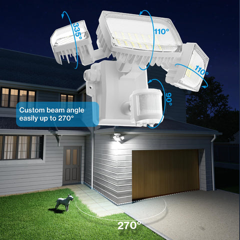 Olafus 70W flood light ideal for garages, porches, and yards.