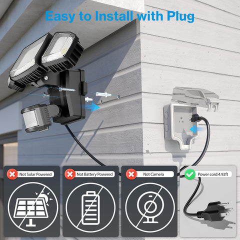 Olafus motion sensor outdoor light wall-mount setup for garage security