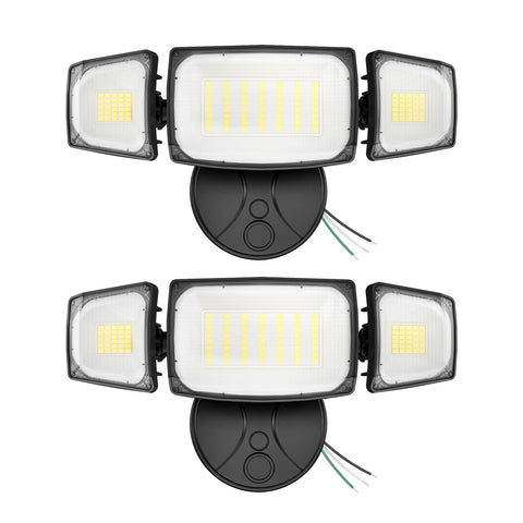 Olafus 80W flood light with three adjustable heads for broad outdoor coverage