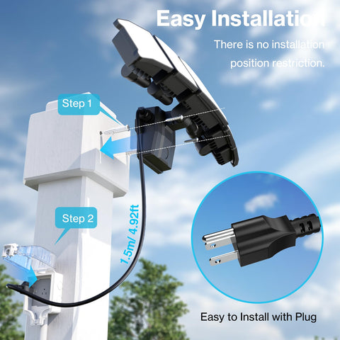 Olafus die-cast aluminum flood light ensures durable outdoor performance.