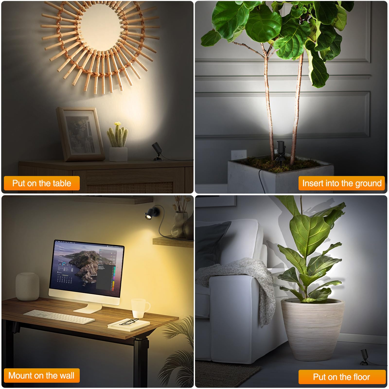 Olafus spotlight with 180-degree adjustment for precise lighting.
