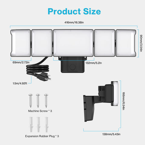Olafus weatherproof flood light performs through heat, cold, and moisture.