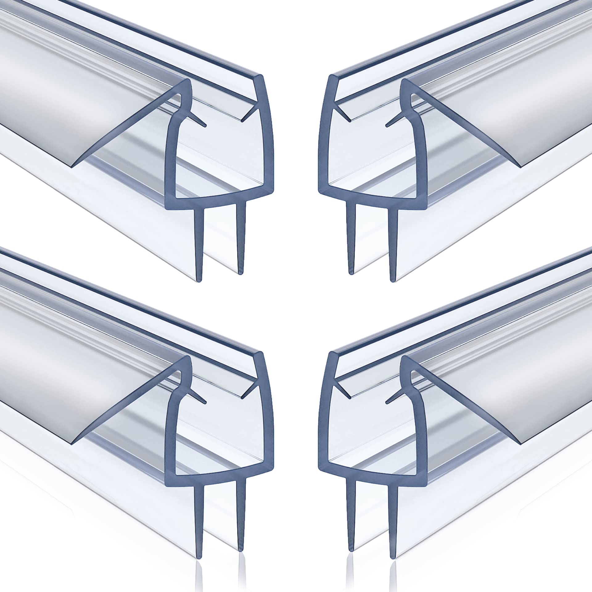 Olaismln frameless bottom seal on glass creates a water barrier.
